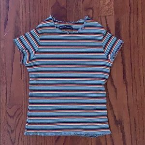rainbow striped tee shirt